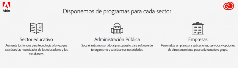 Adobe Creative Cloud para el sector empresa educativo y gubernamental