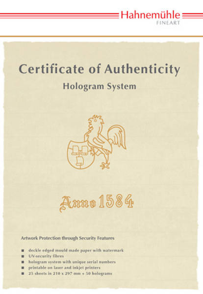 Hahnemühle Certificados de Autenticidad