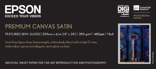 Papel Epson Premium Canvas Satin 350grs
