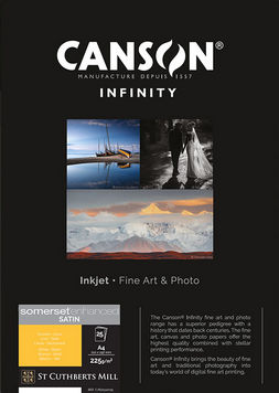 Papel Canson Infinity Somerset Enhanced Satin White 225grs - Mate