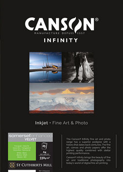 Papel Canson Infinity Somerset Enhanced Velvet 225grs - Mate 