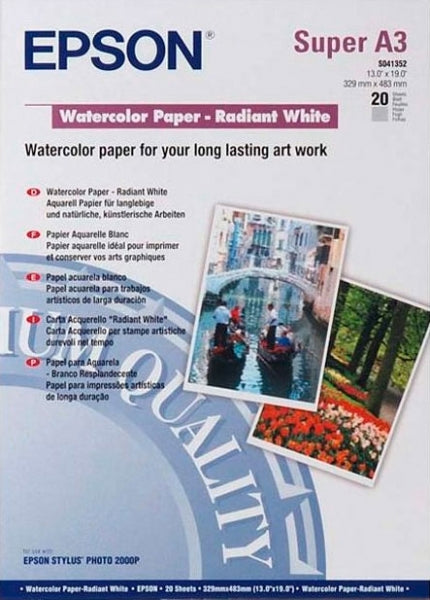Papel Epson Watercolor Radiant White 190grs